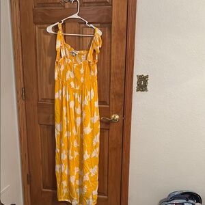 Diane Von Furstenberg for Target Yellow and White Smocked Maxi Sundress